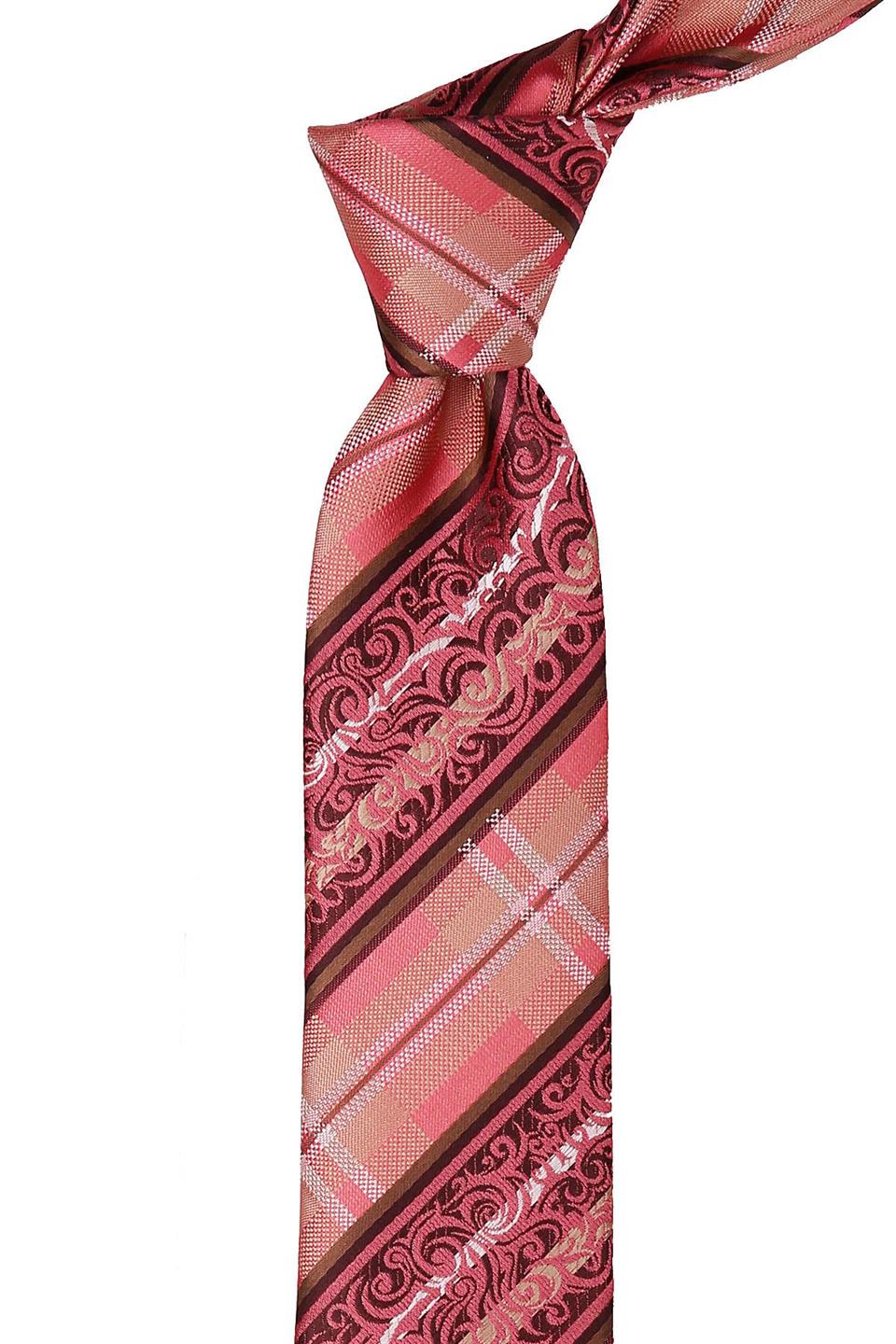 Pembe Motif Desen Slim Kravat SK7443