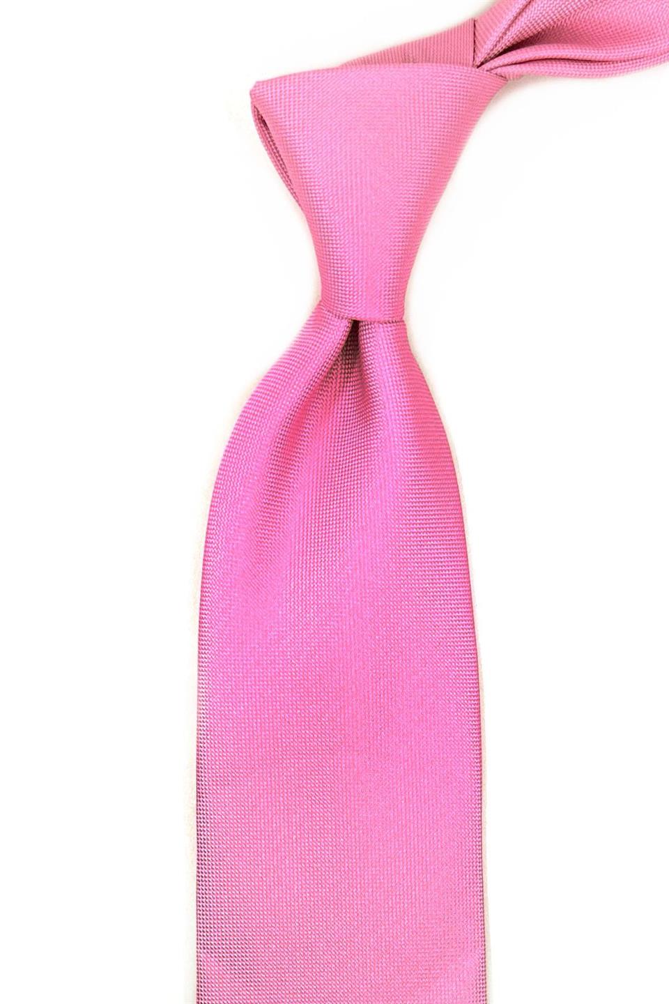 Pembe Nokta Desen Mendilli Klasik Kravat KK12066