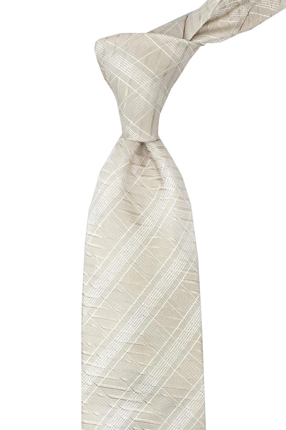 Peruffo Style Krem Kendinden Desen İtalyan İpek Kravat İK1320