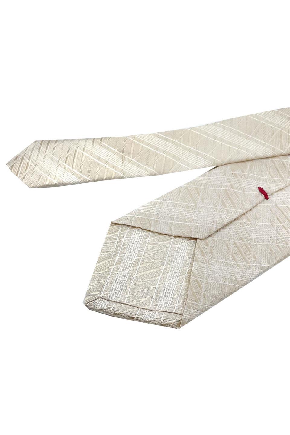 Peruffo Style Krem Kendinden Desen İtalyan İpek Kravat İK1320