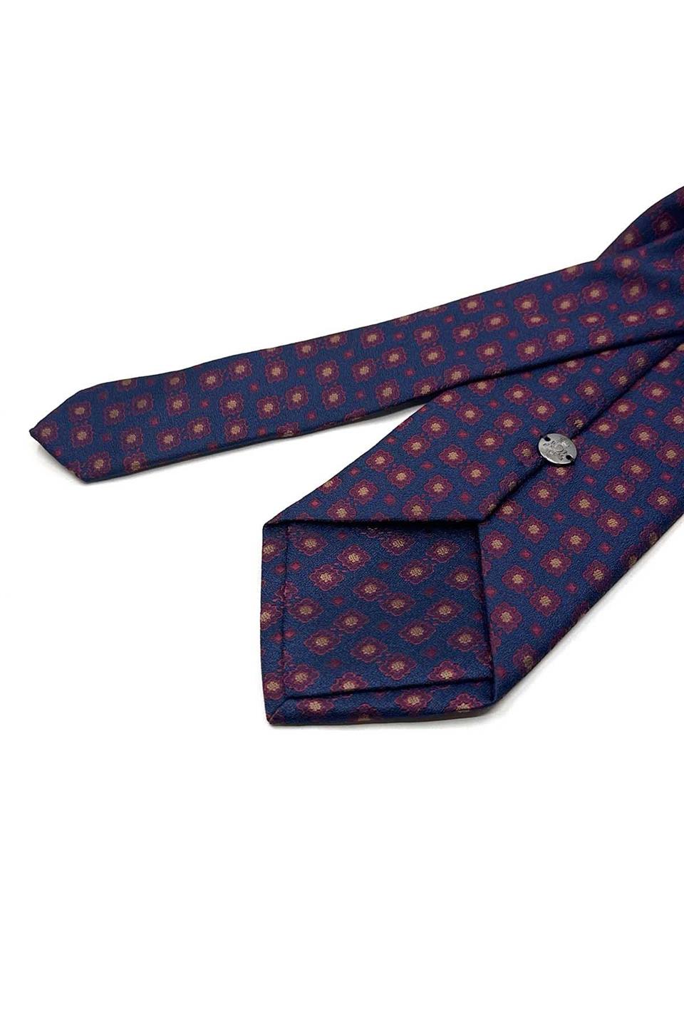 Petrol Mavisi Motif Desen Mendilli Klasik Kravat KK13656