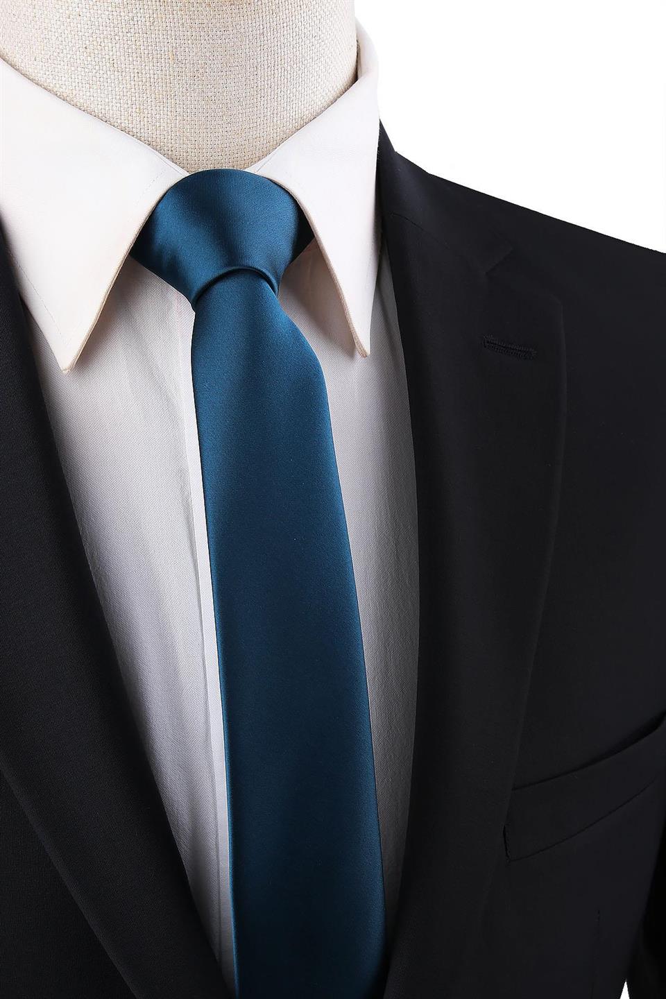 Petrol Renk Düz Çok İnce Kravat UST187