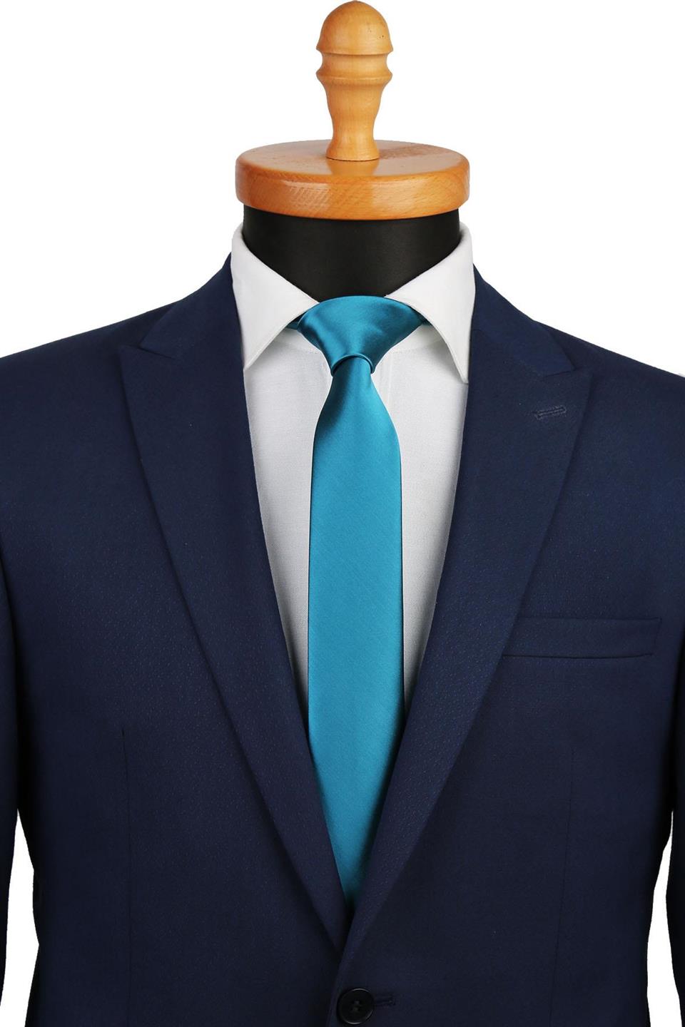 Petrol Yeşili Düz Slim Kravat SK4502