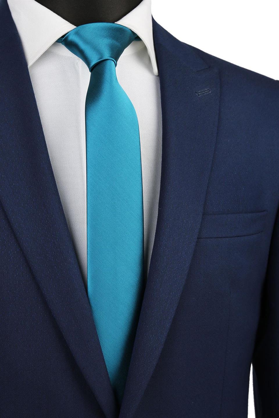 Petrol Yeşili Düz Slim Kravat SK4502
