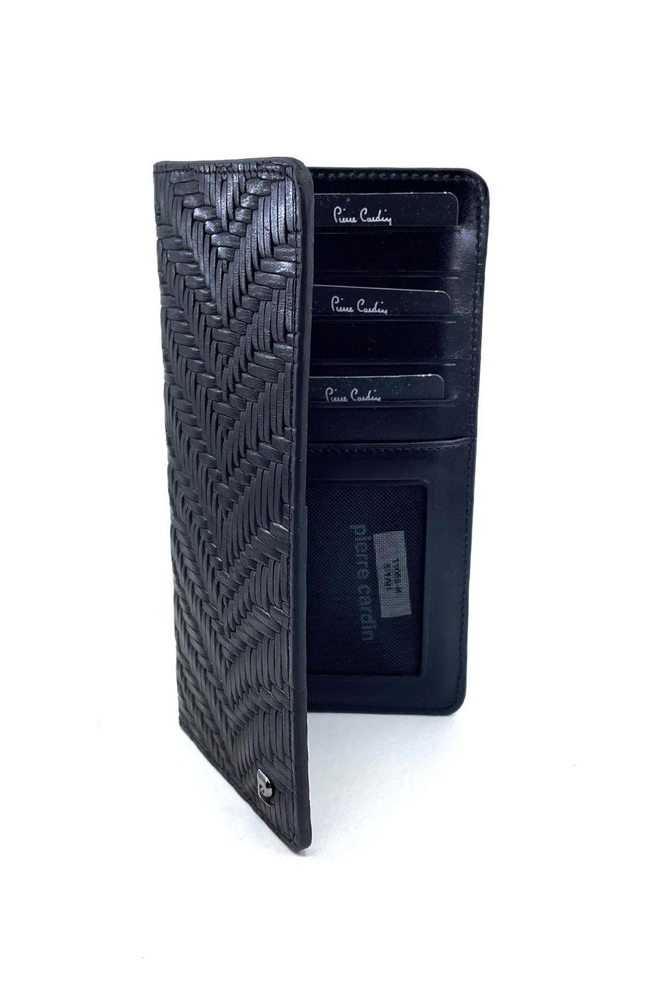 Pierre Cardin Siyah Lüks Örme Erkek Cüzdan 11055KS