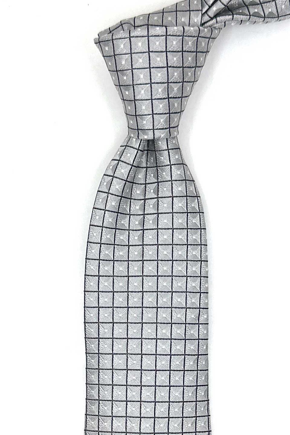 Pravatone Style Gri İtalyan İpek Kravat İK2129