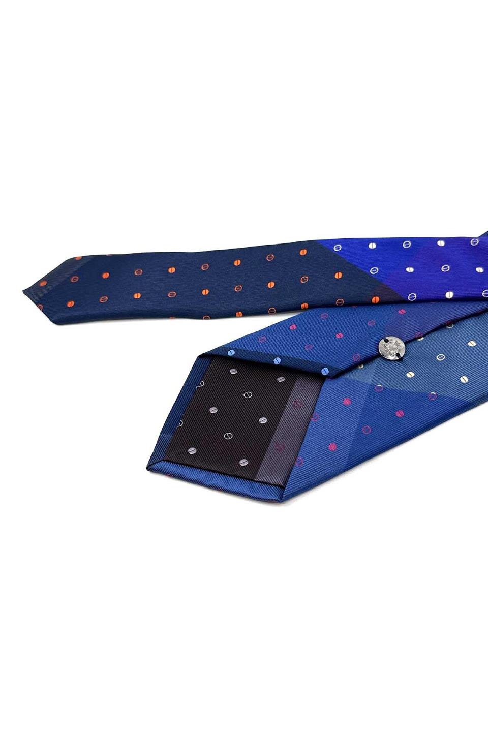 Puantiye Desen Çok Renkli Patchwork Klasik Kravat KK12219