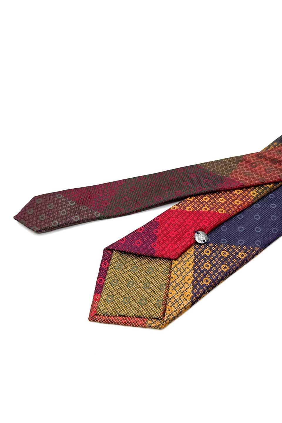 Puantiye Desen Çok Renkli Patchwork Klasik Kravat KK12763