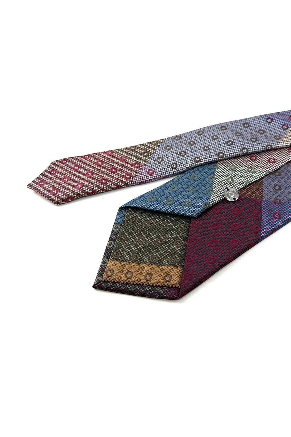 Puantiye Desen Çok Renkli Patchwork Kravat KK13273