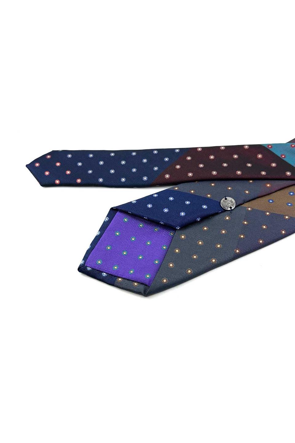 Puantiye Desen Çok Renkli Patchwork Kravat KK13286