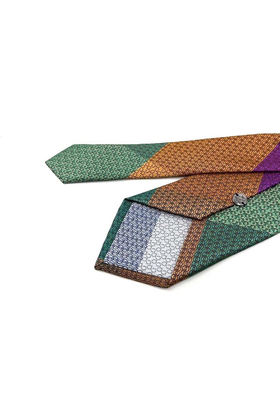 Puantiye Desen Çok Renkli Patchwork Kravat KK13244