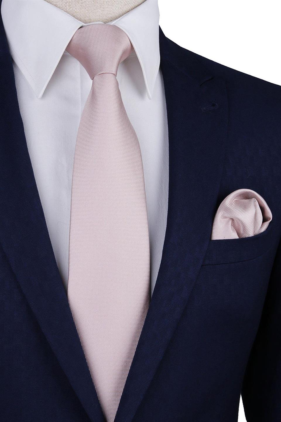 Pudra Nokta Desen Mendilli Klasik Kravat KK9208