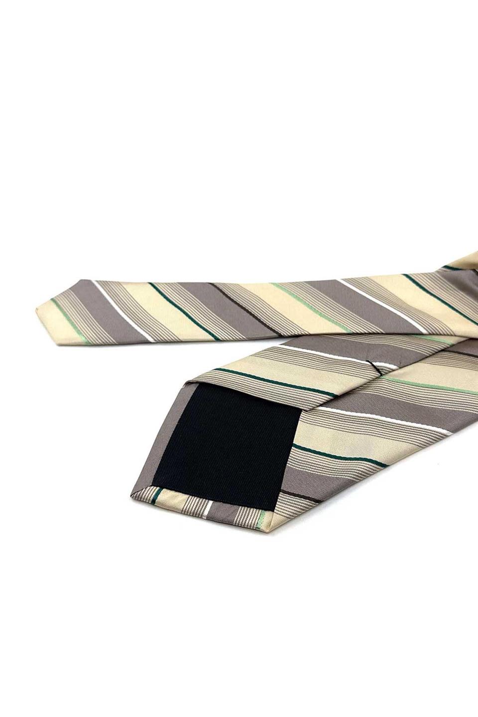 Pullerick Style Bej Çizgi Desen İtalyan İpek Kravat İK1946