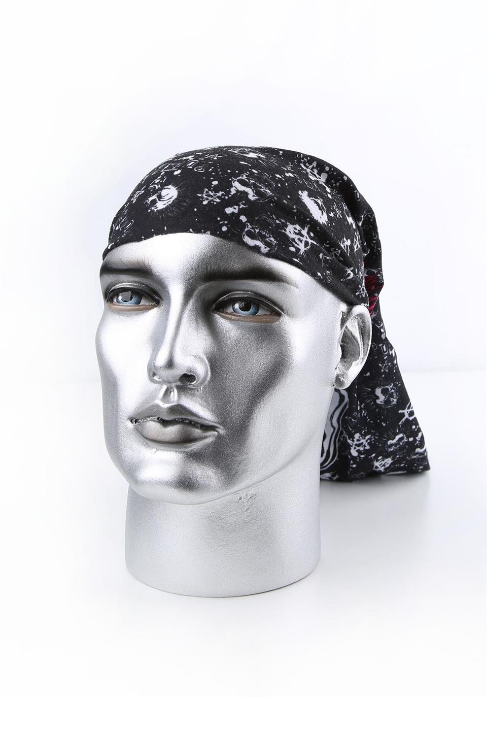 Punk Skull Siyah Fuşya Bandana BND14