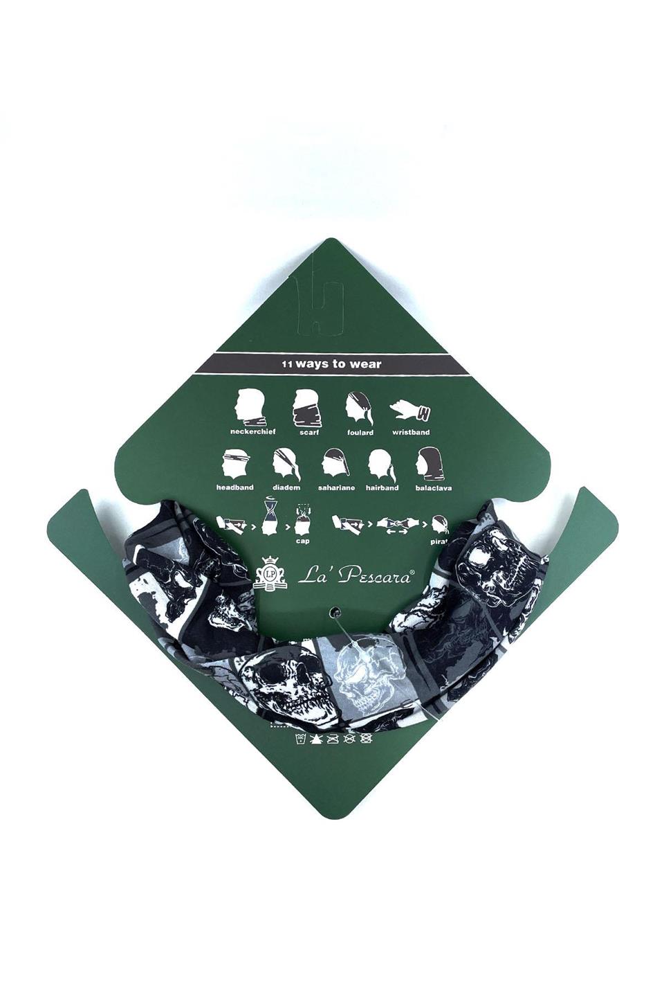 Punk Skull Siyah Fuşya Bandana BND14