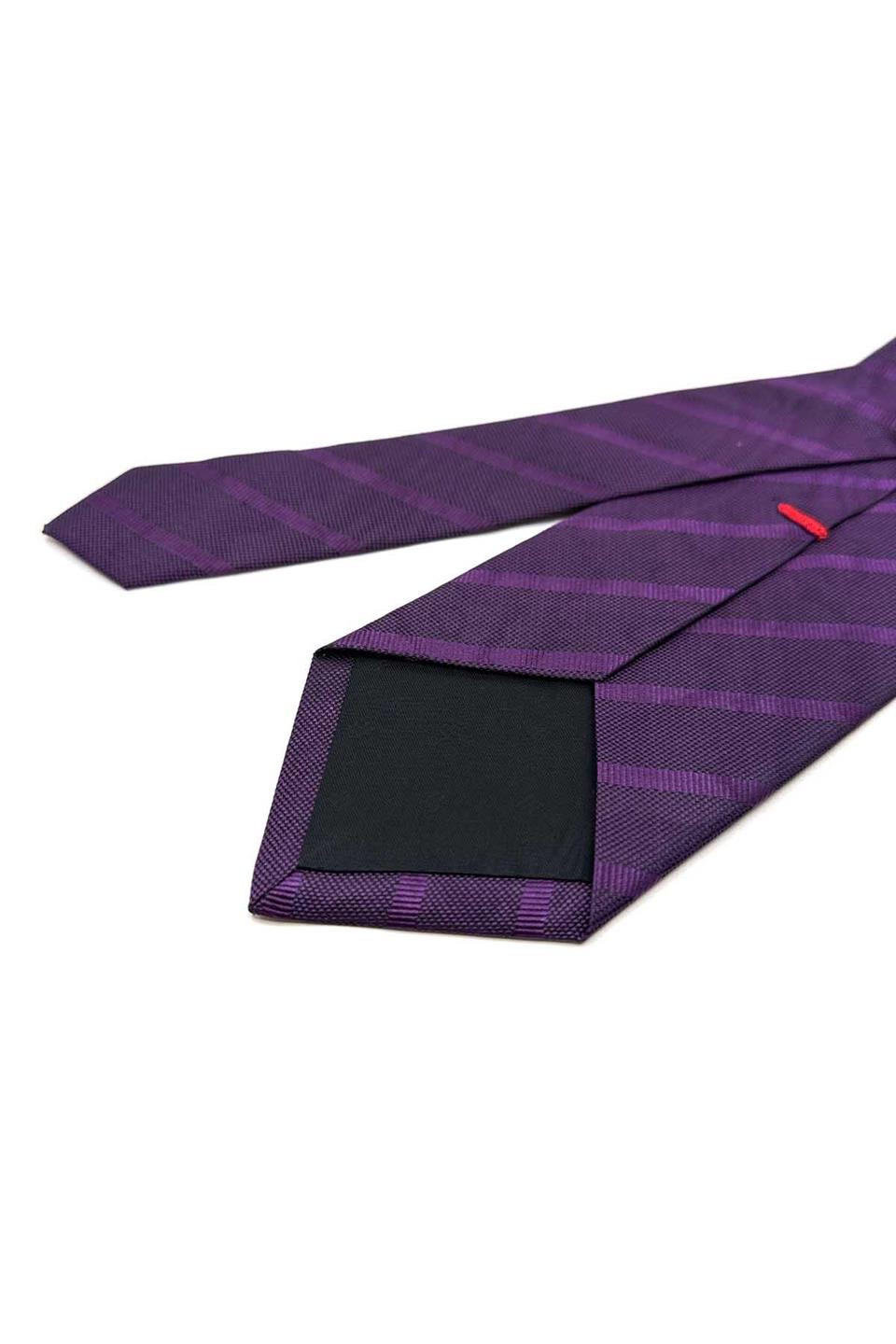 Quadrilatero Style Mor Çizgi Desen İtalyan İpek Kravat İK2250