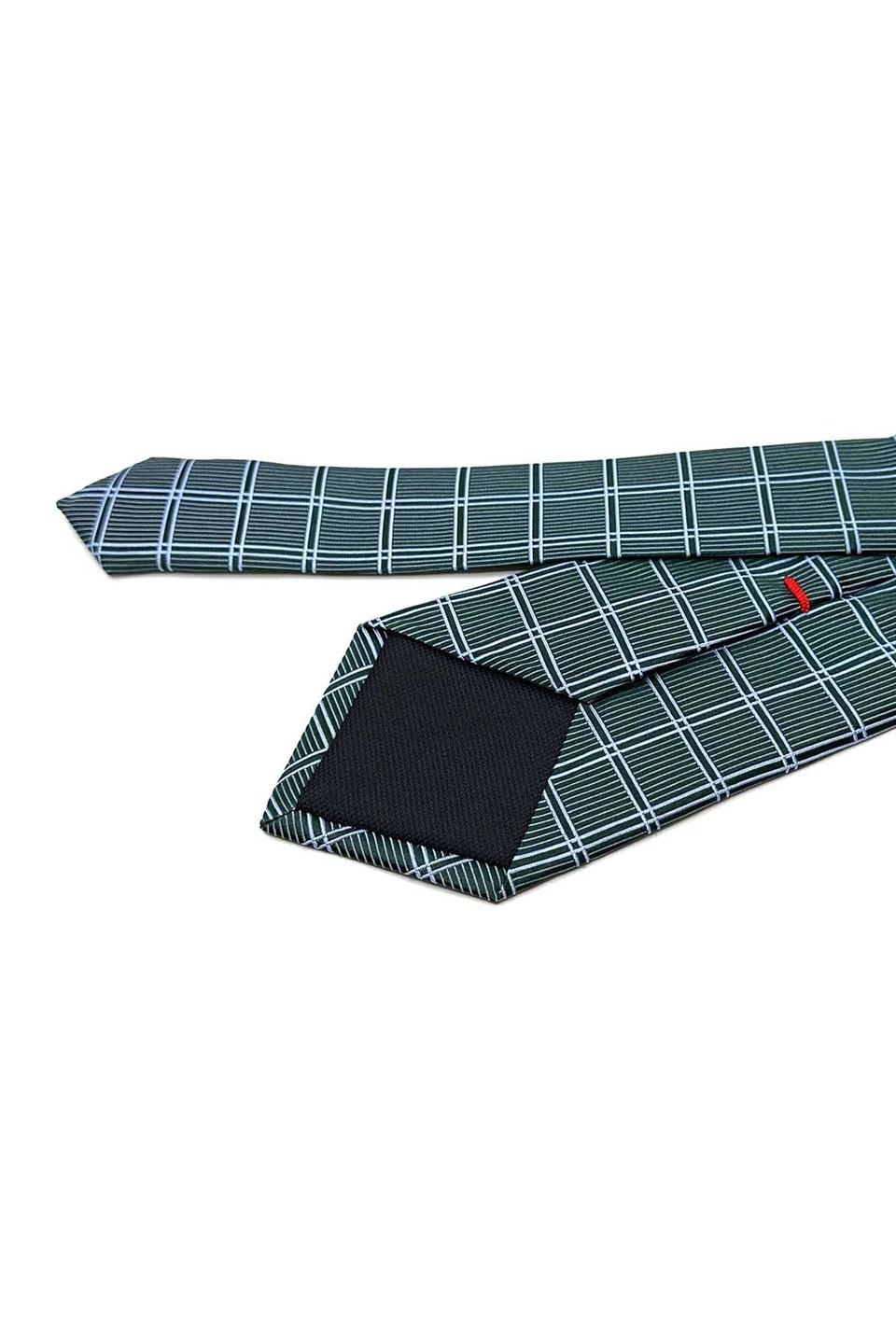 Qurantoli Style Yeşil Kare Desen İtalyan İpek Kravat İK1731
