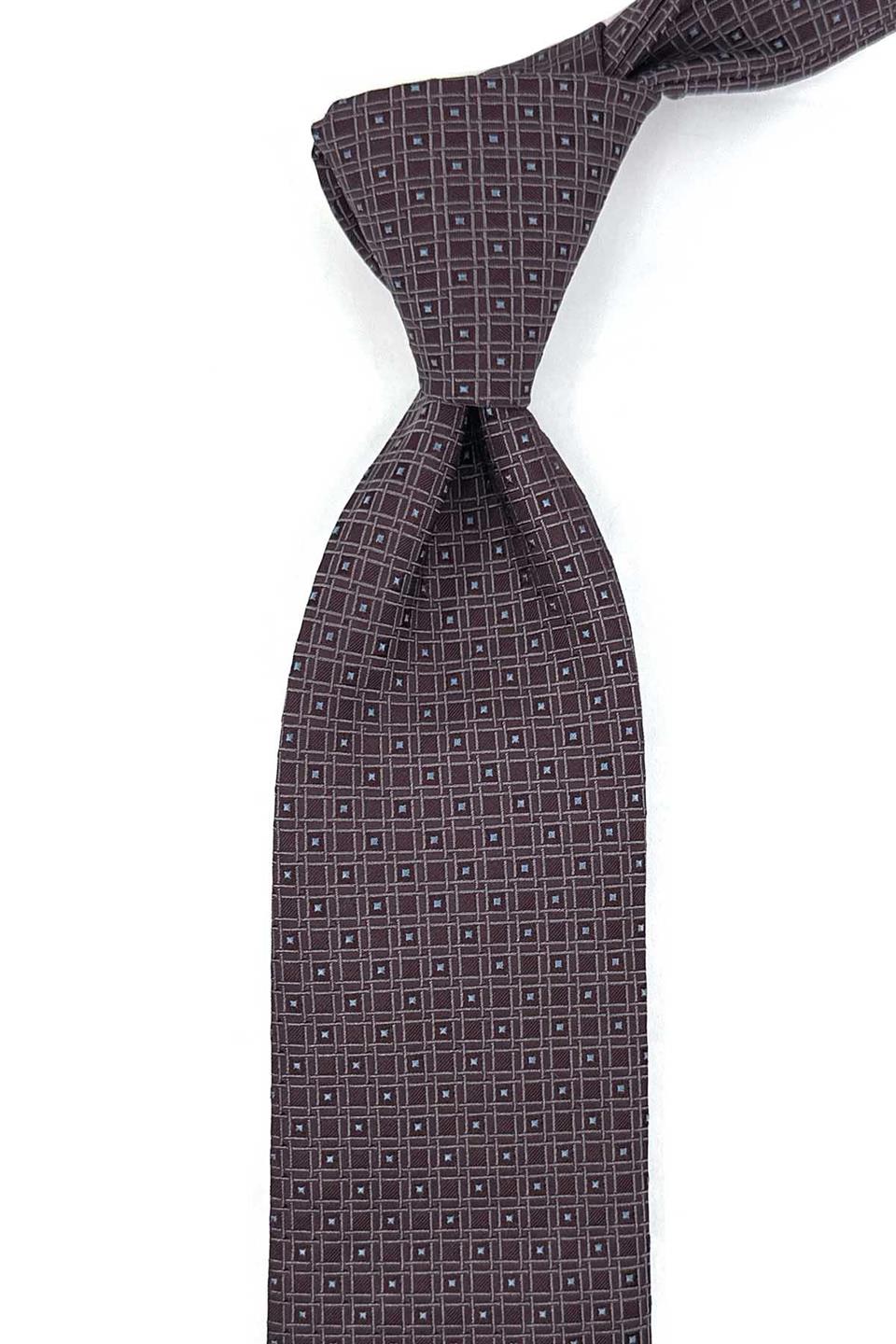 Chiswick Style Koyu Bordo Küçük Desen İtalyan İpek Kravat İK1962