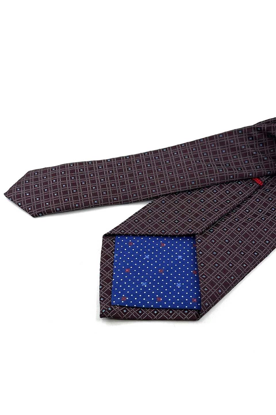 Chiswick Style Koyu Bordo Küçük Desen İtalyan İpek Kravat İK1962