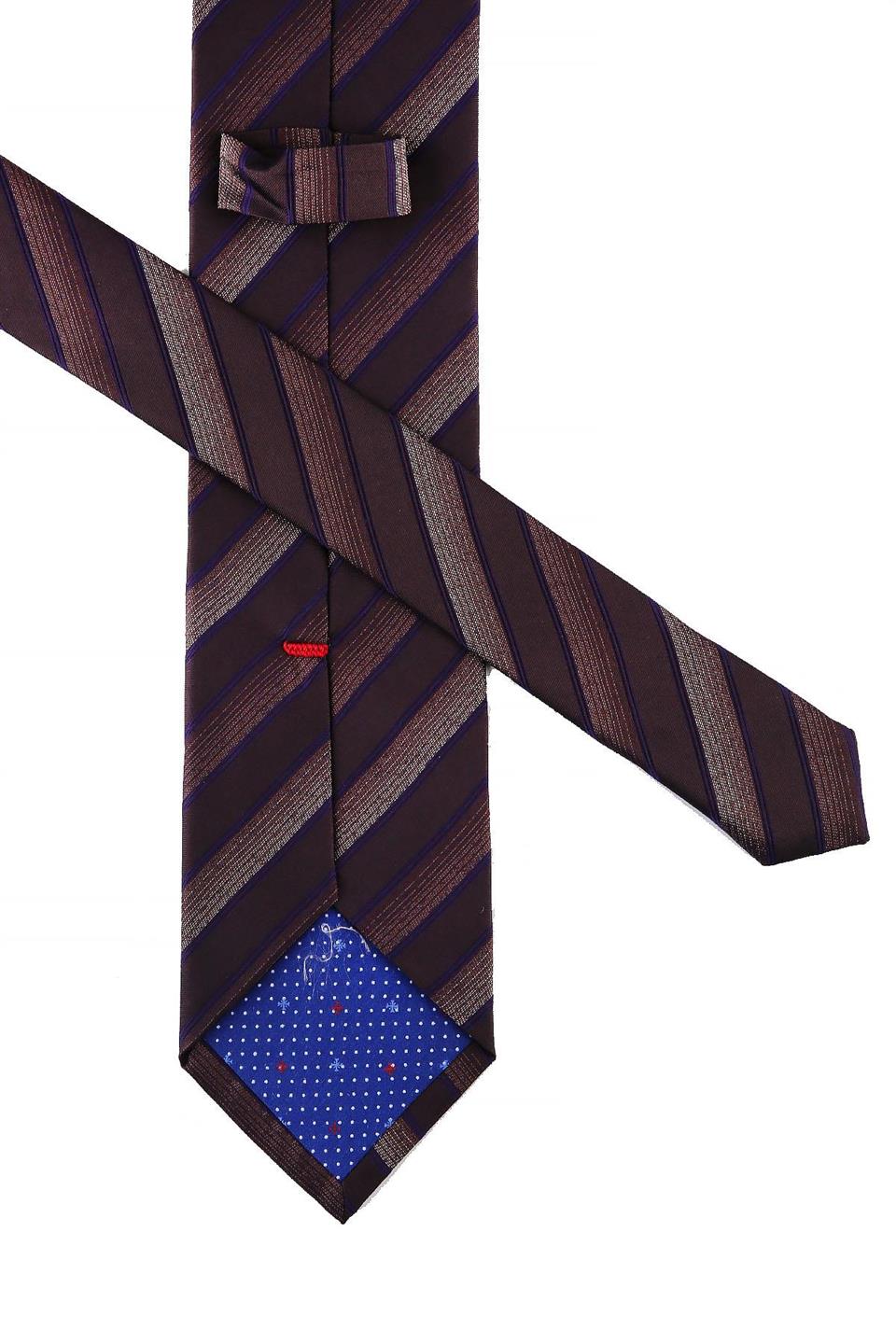 Ravasio Style Kahve Çizgi Desen İtalyan İpek Kravat İK817