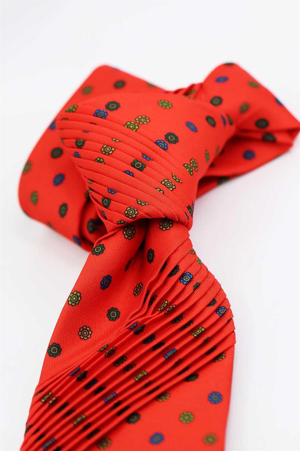 Romitello Style Kırmızı Küçük Desen Piliseli Kravat CRK91