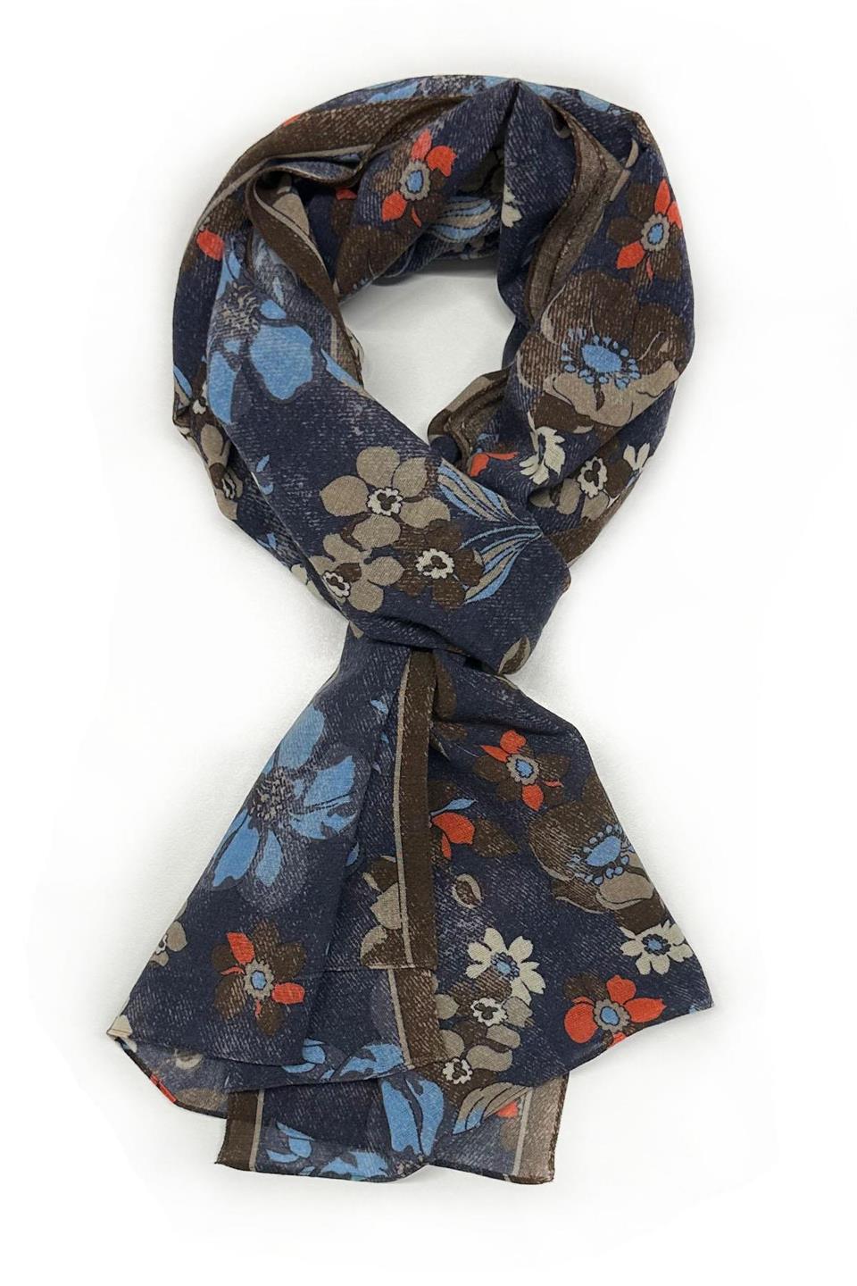 Rowley Style Lacivert Wool Kaşkol K475