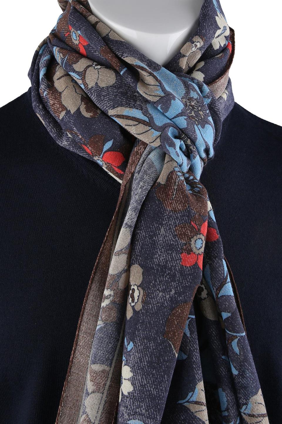 Rowley Style Lacivert Wool Kaşkol K475