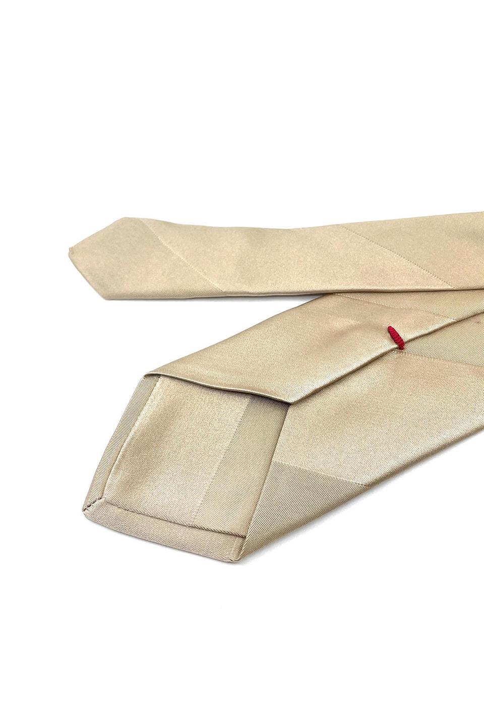 Sacrocu Style Bej Kendinden Desen İtalyan İpek Kravat İK1337