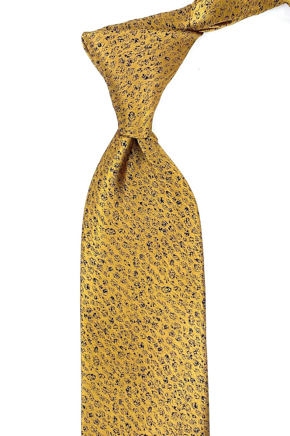 Safran Kendinden Desen Mendilli Klasik Kravat KK10957