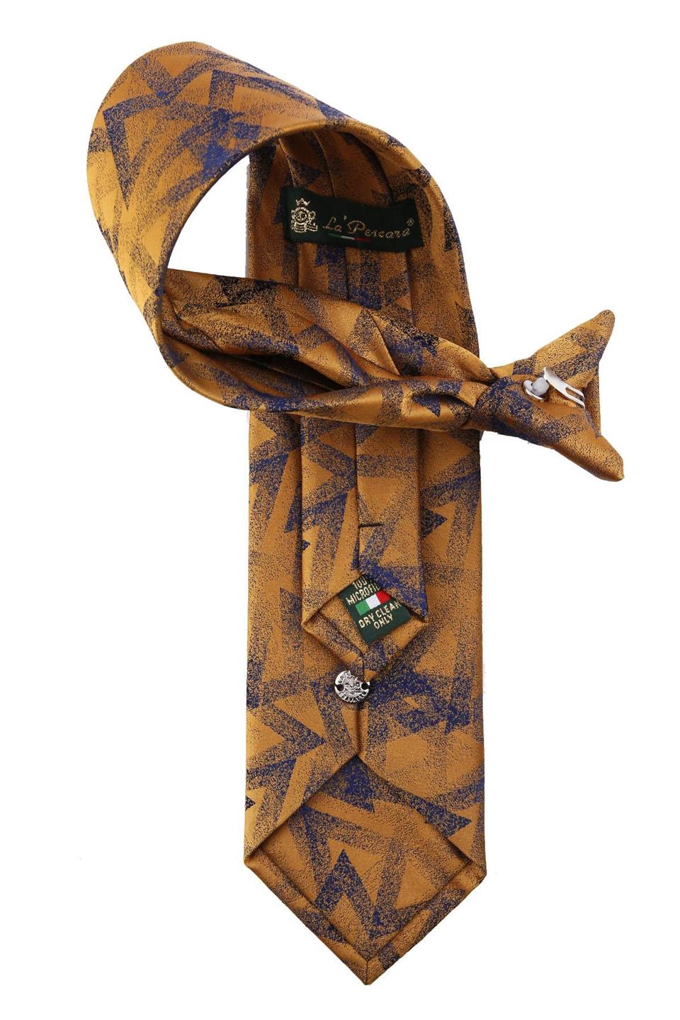 Safran Motif Desen Klipsli Kravat KLP426