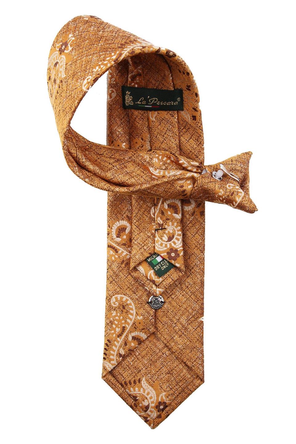 Safran Şal Desen Klipsli Kravat KLP417