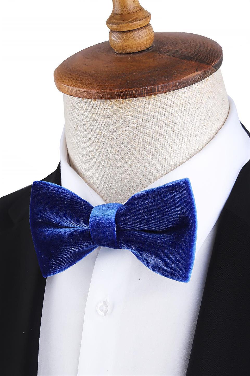 Saks Mavi Kadife Papyon P1688