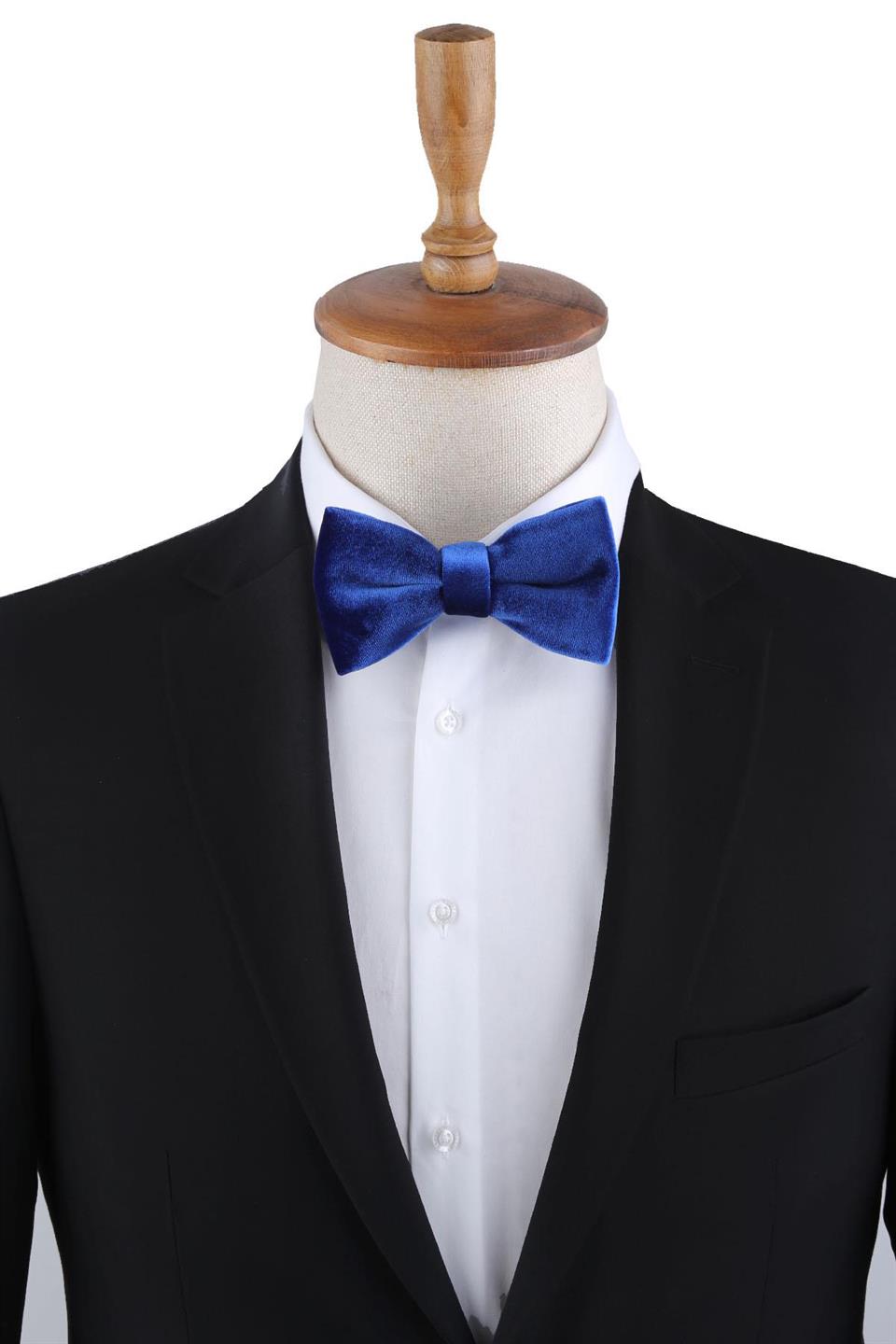 Saks Mavi Kadife Papyon P1688