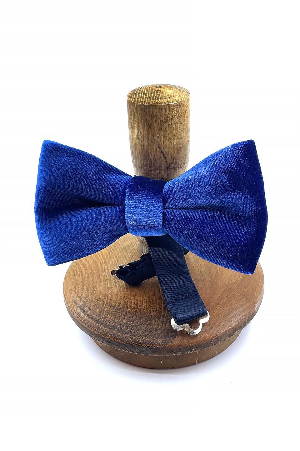 Saks Mavi Kadife Papyon P1688