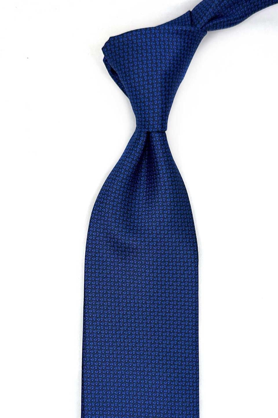 Saks Mavi Nokta Desen Mendilli Klasik Kravat KK13506