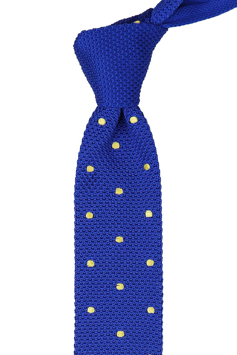 Saks Mavi Puantiyeli Örgü Kravat 8135