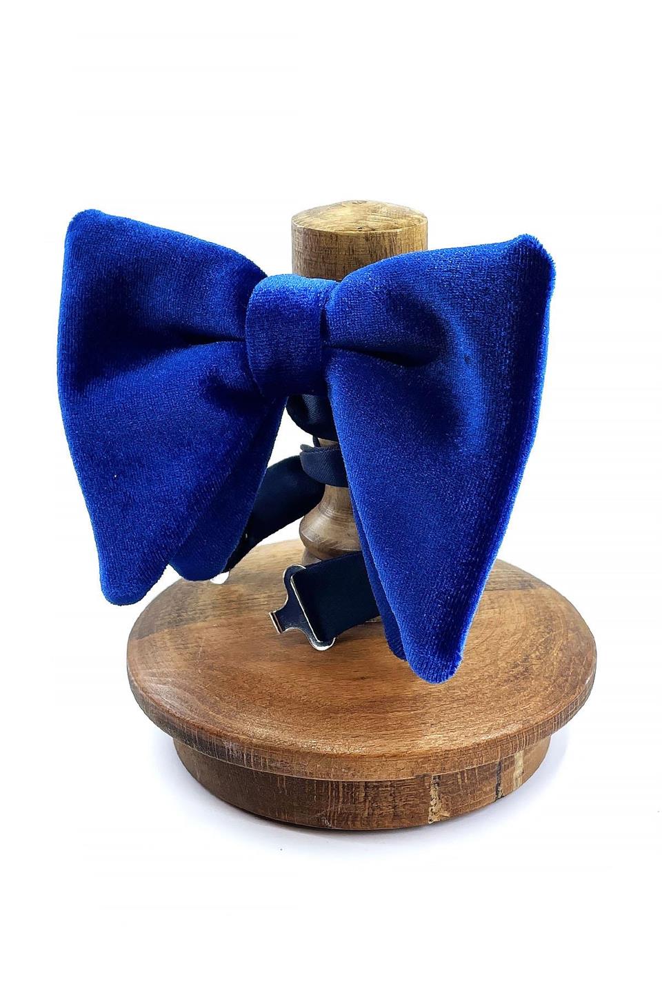 Saks Mavisi Büyük Kadife Papyon P1698