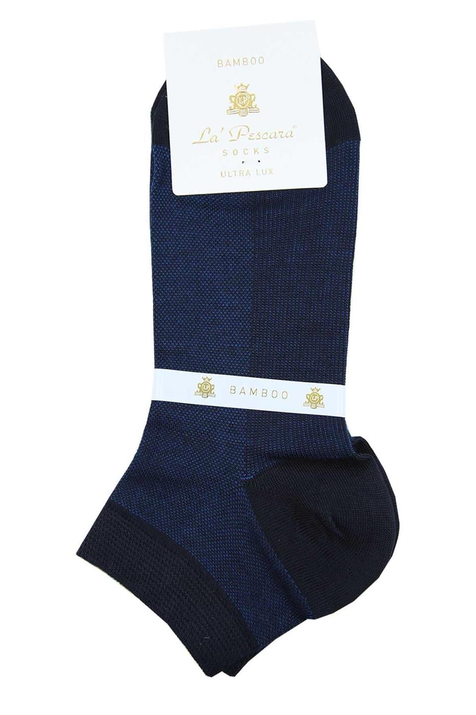 Saks Mavisi Ultra Lüks Bambu Yarım Tekli Erkek Çorap CRP389