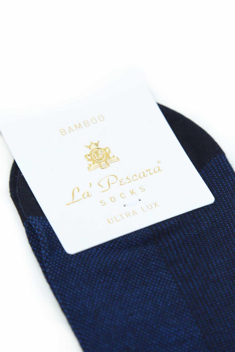 Saks Mavisi Ultra Lüks Bambu Yarım Tekli Erkek Çorap CRP389