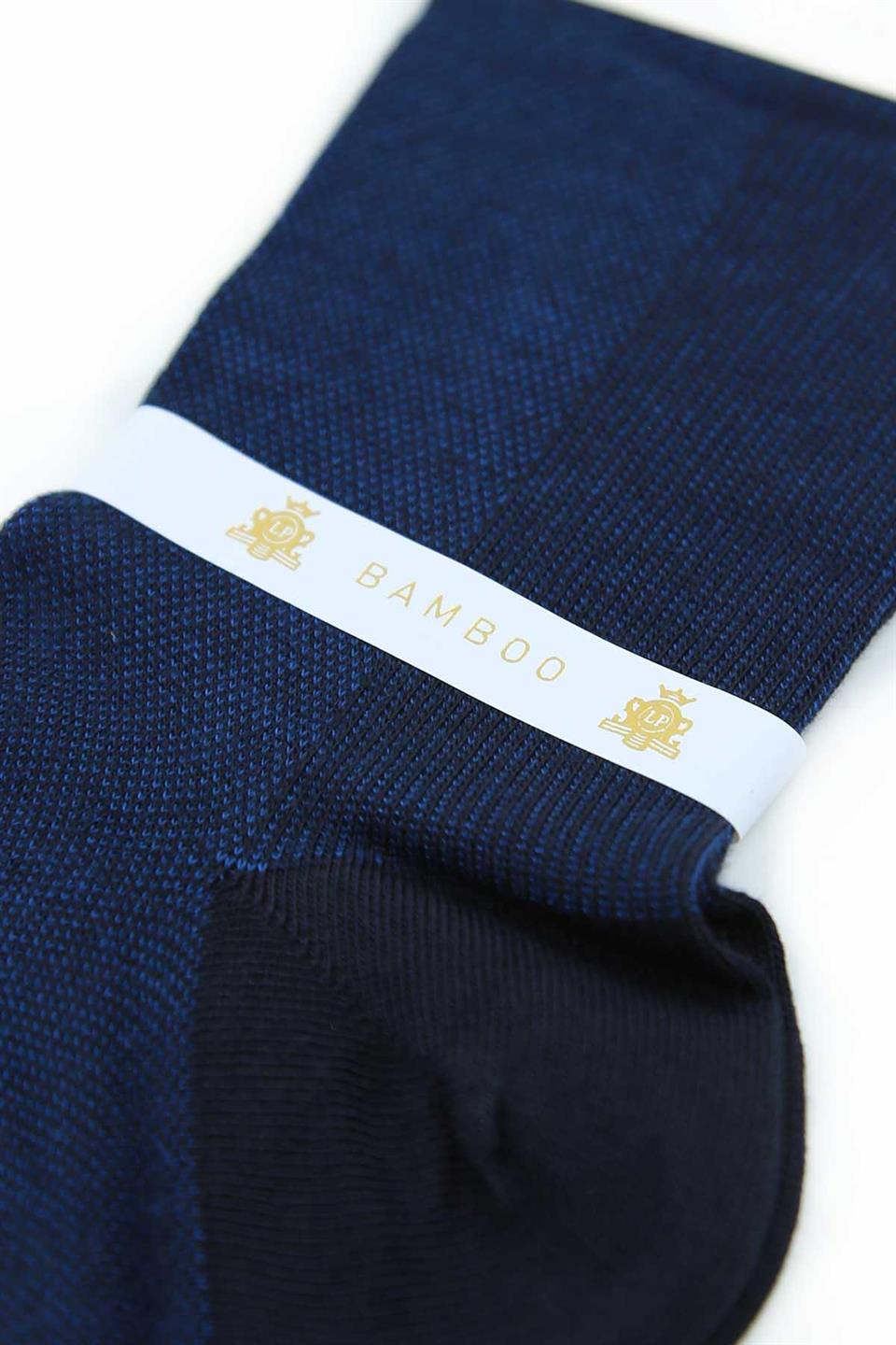 Saks Mavisi Ultra Lüks Bambu Yarım Tekli Erkek Çorap CRP389