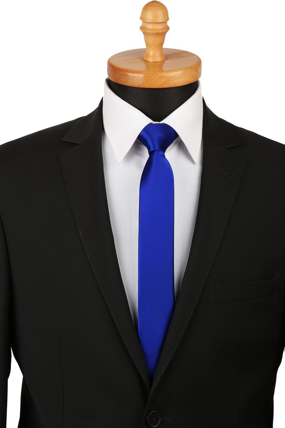 Saks Saten Düz Çok İnce Kravat UST03