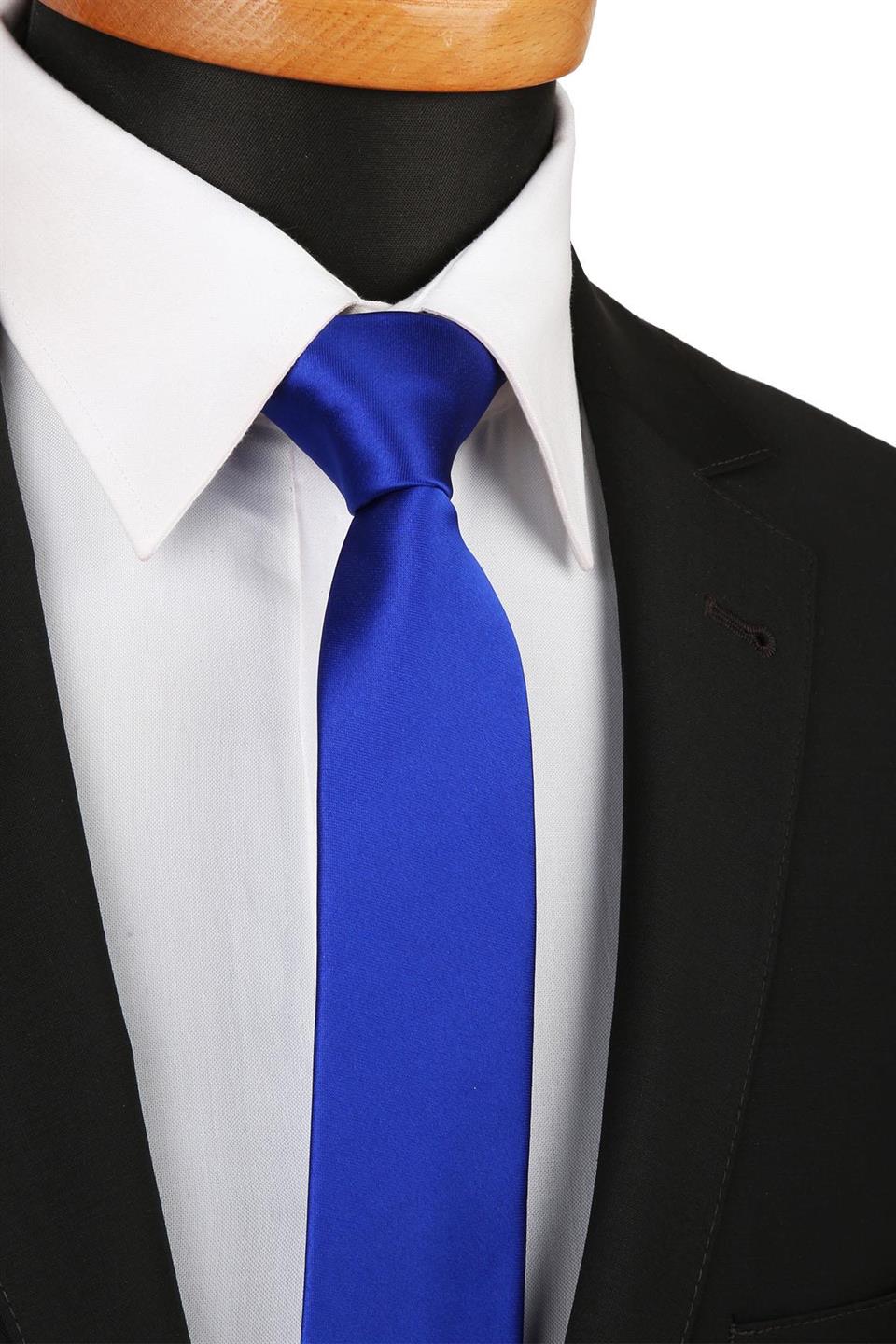 Saks Saten Düz Çok İnce Kravat UST03