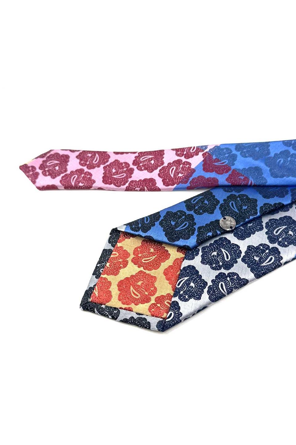 Şal Desen Çok Renkli Patchwork Klasik Kravat KK12188