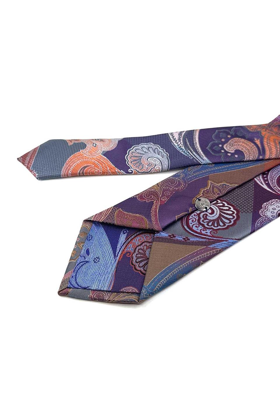 Şal Desen Çok Renkli Patchwork Klasik Kravat KK12184