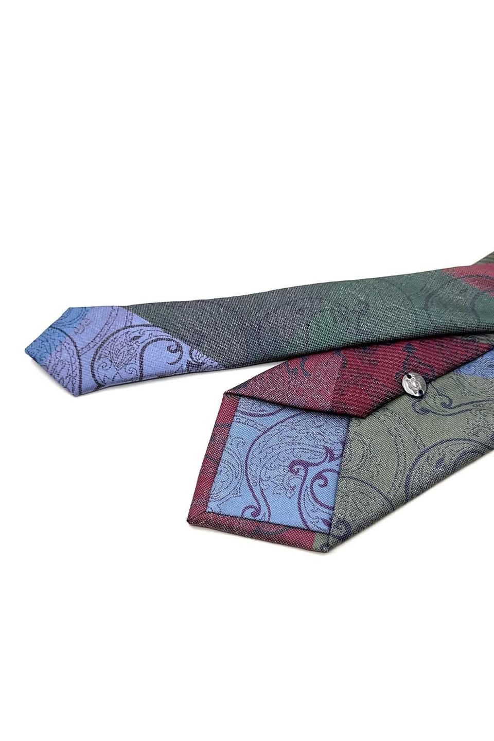 Şal Desen Çok Renkli Patchwork Klasik Kravat KK12811