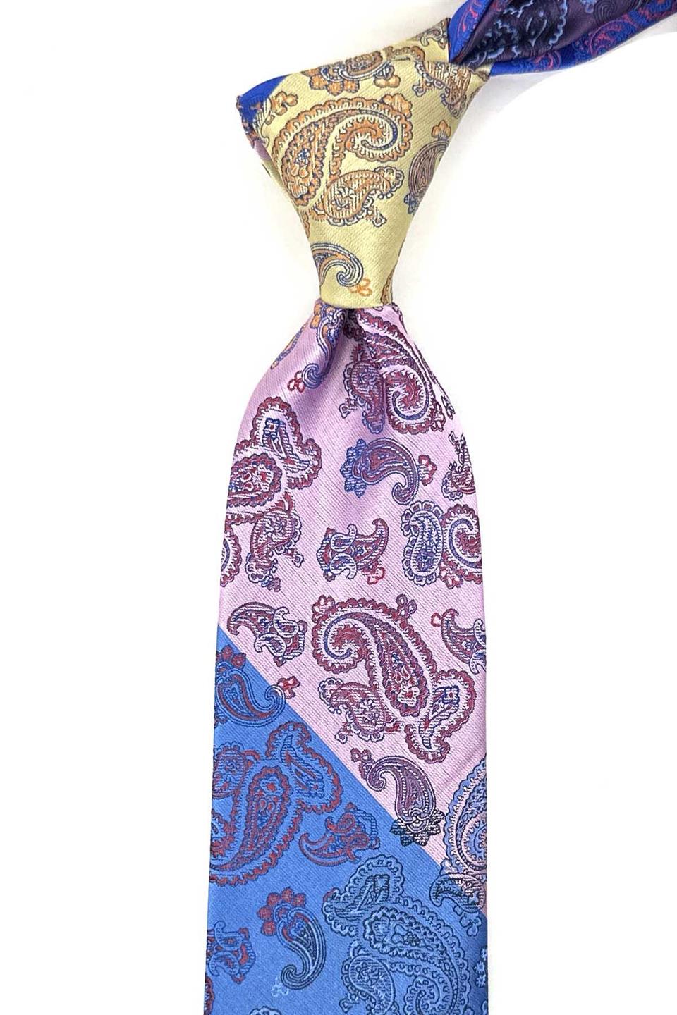 Şal Desen Çok Renkli Patchwork Kravat KK13248