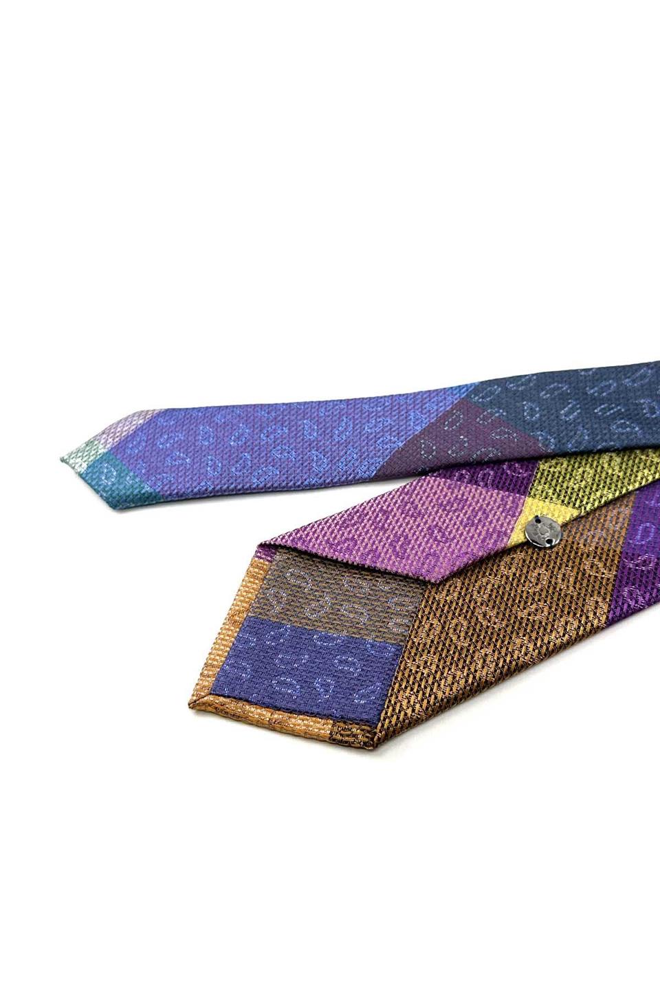 Şal Desen Çok Renkli Patchwork Kravat KK13260