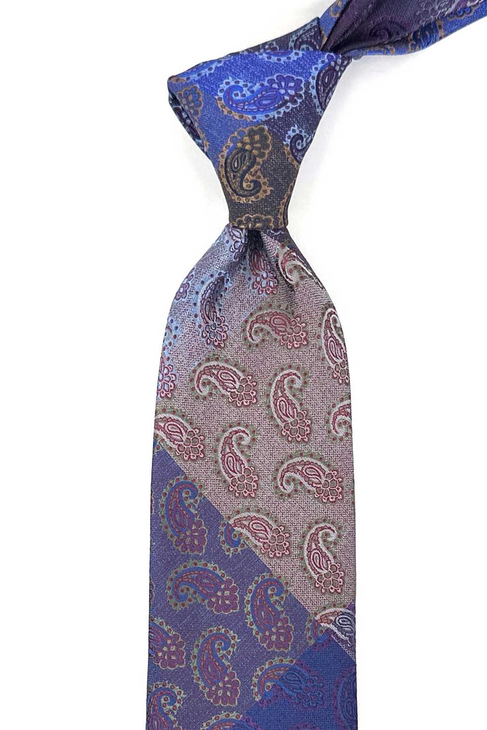 Şal Desen Çok Renkli Patchwork Kravat KK13272