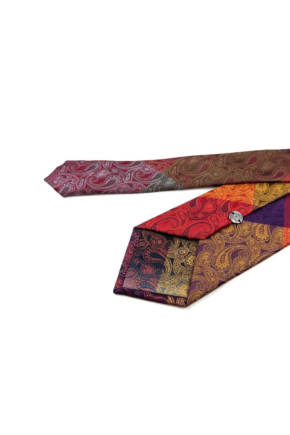 Şal Desen Çok Renkli Patchwork Kravat KK13225