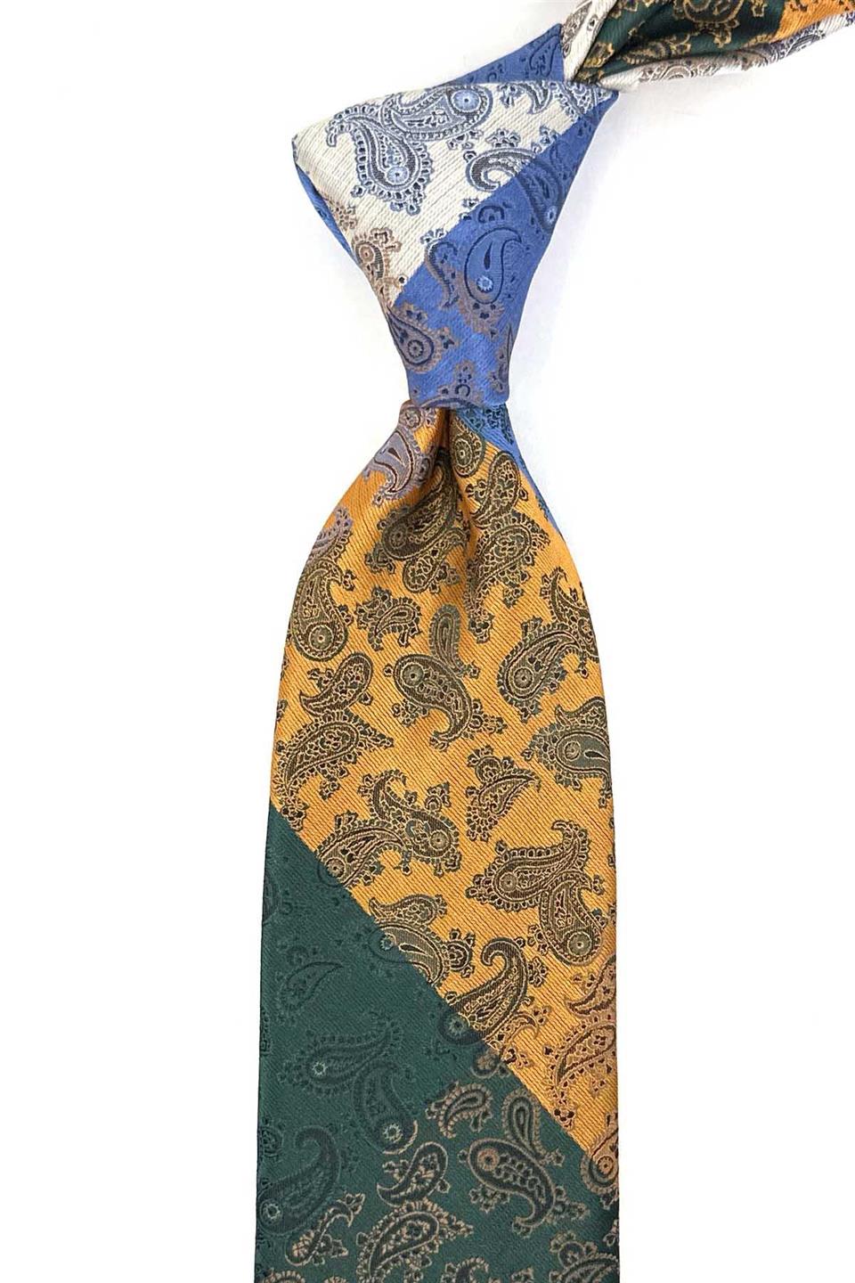 Şal Desen Çok Renkli Patchwork Kravat KK13253